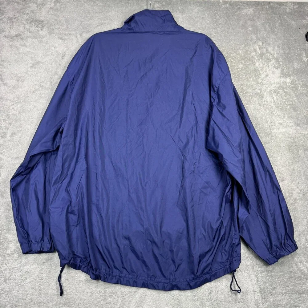 Vintage 90s POLO SPORT Ralph Lauren Mens Large Windbreaker T-Snap Jacket Blue
